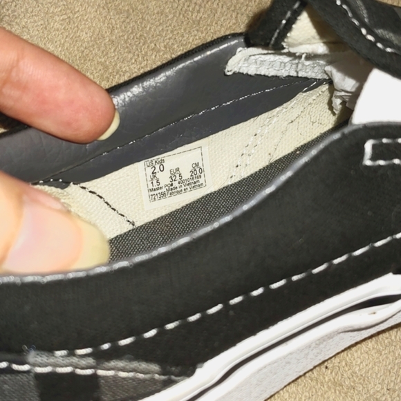 NWOT * VANS * KID'S SIZE 2 * BLACK/GRAY CHECKER PRINT * SLIP-ON * OFF THE WALL - Picture 11 of 11